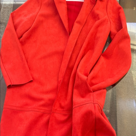 Philosophy orange Women's long car coat. - Picture 3 of 6